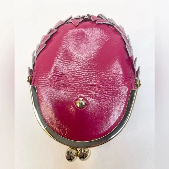Kate Spade Rare Vintage Hedgehog Leather Coin Purse Berry Pink Collectors Item - Picture 3 of 10